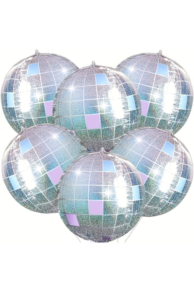 Choice مجموعة أخرى من 6 قطع: 6 بالونات من رقائق الألومنيوم على شكل كرة ديسكو ...