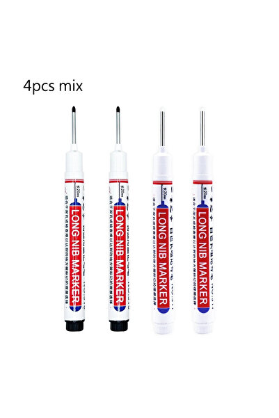 Choice ٤ أقلام تحديد مقاومة للماء برأس طويل، ٤/١٢ قطعة، أقلام تحديد للثقوب ال...