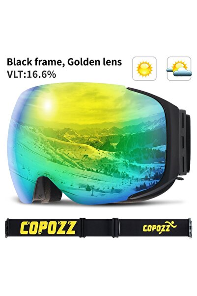 Choice نظارات تزلج مغناطيسية بإطار أسود من COPOZZ، للرجال والنساء، حماية من ا...