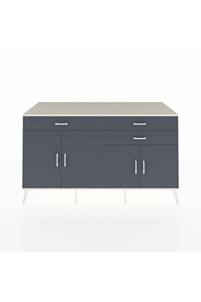 Dienni Kronos Konsol 2 Raflı 3 Çekmeceli 4 Kapaklı 176x59x99 Aytaşı-Antrasit