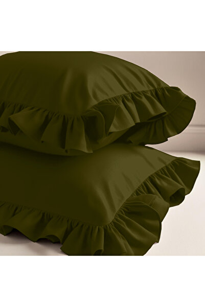 Sabia طقم غطاء وسادة مكشكش 100% قطن 62 خيط (155 TC) مقاس 50×70 سم