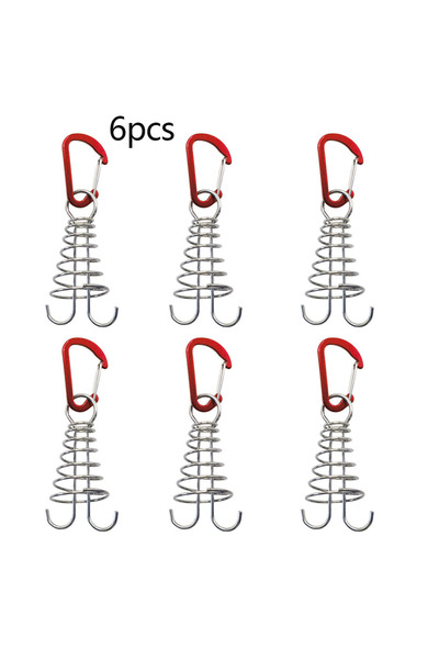 Choice 6 قطع 4/6 قطع مشبك حبل أخطبوط للتخييم في الهواء الطلق، مسمار تثبيت حبل خيمة من الفولاذ المقاوم للصدأ