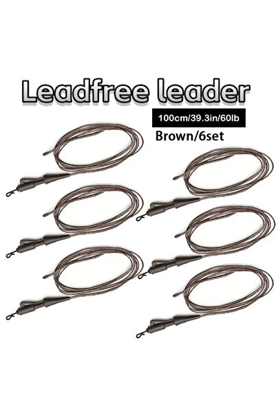 Choice Brown 6pc YOTO 3/6pc Carp Fishing Line Ready Tied 100cm/60lb,Helicopte...