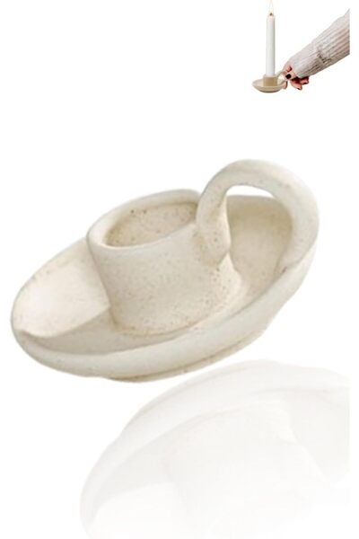 The Bros Ceramic Taper Candle Holders - Beige, Elegant Home Decor & Photograp...