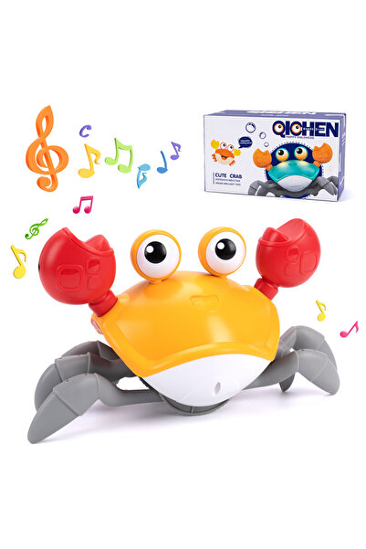 Choice لعبة سلطعون راقص برتقالية اللون مع علبة، لعبة سلطعون زاحف للأطفال، لعبة إلكترونية للأطفال بمنفذ USB