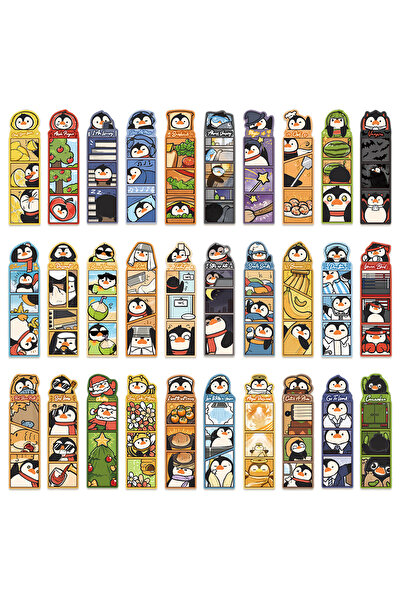 Choice 30 قطعة من فواصل الكتب على شكل بطريق مميزة، مناسبة للطلاب الذين يقرؤون...