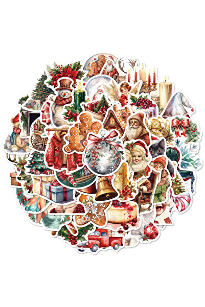 Choice ٥٠ قطعة من ملصقات عيد الميلاد العتيقة، مناسبة للدفاتر، والحقائب، وأجهز...