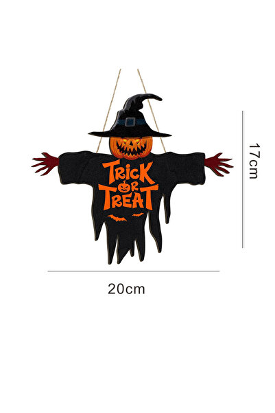 Choice قطعة واحدة، لافتة خشبية ثنائية الأبعاد للهالوين بتصميم وجه وحش وقرع، ت...