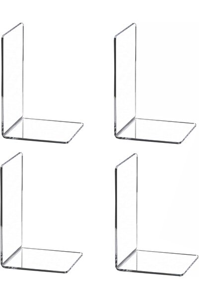 Choice 4 قطع أو من 2 إلى 8 قطع من مساند الكتب، مساند كتب، حامل كتب، سدادة كتب، مساند كتب شفافة للأرفف، أكريليك