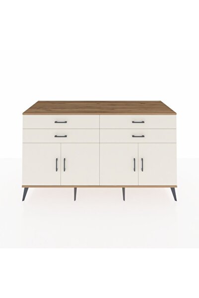 Dienni Kronos Konsol 2 Raflı 4 Çekmeceli 8 Kapaklı 176x59x99 Çam-Aytaşı