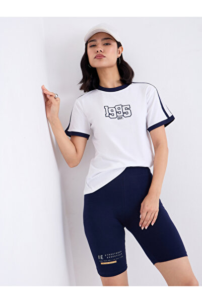 Styli Women Navy Blue Printed Cycling Shorts