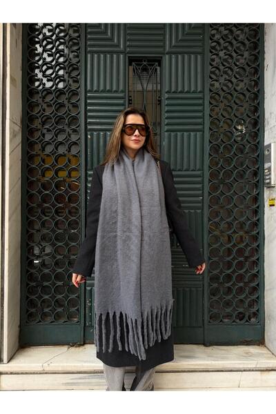 Tina İstanbul Eșarfă din lână importată cu textura moale, gri
