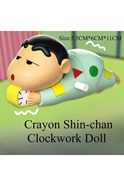 Choice B Crayon Shin-chan Clockwork Model Toy Don't Want To Get Up Anime Figure Model Toy Propel Alarm Clo.
