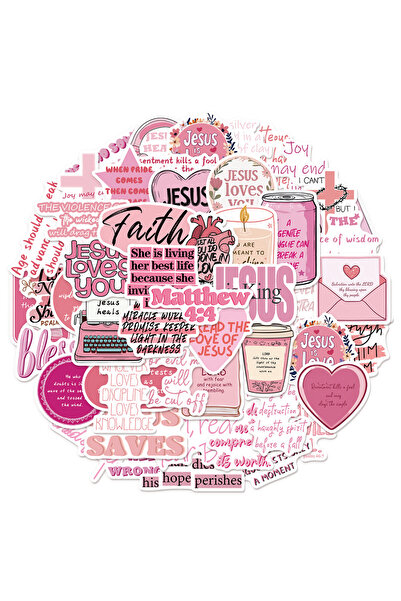 Choice 50 قطعة من ملصقات الكتاب المقدس الوردية، ملصقات يسوع اللطيفة والإبداعي...