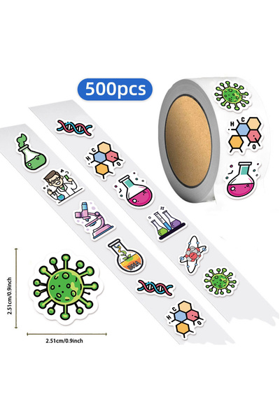 Choice ٥٠٠ قطعة من ملصقات المواد الكيميائية الملفوفة بنقوش صغيرة، ملصقات رائع...