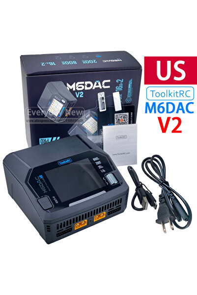 Choice قابس أمريكي TK US M6DAC V2 شاحن US ToolkitRC M6DAC V2 1-6S توازن ذكي 2...