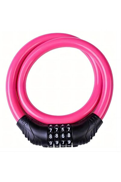 Choice قفل دراجة وردي اللون، سلسلة قفل دراجة مضادة للسرقة، رمز أمان قابل لإعا...