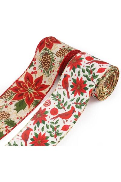 Choice شريطان من شرائط عيد الميلاد، مقاس 2.52 بوصة × 5 ياردات، بتصميم طائر وز...