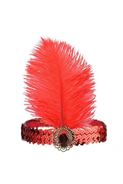 Choice RED 1PCS Ladies 1920s Gatsby Feather Headband Headdress Ball Makeup Pa...