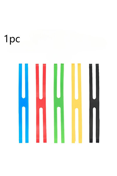 Choice قطعة واحدة - رباط سيليكون مرن ملون عشوائي الطول لتخزين أدوات المائدة ف...