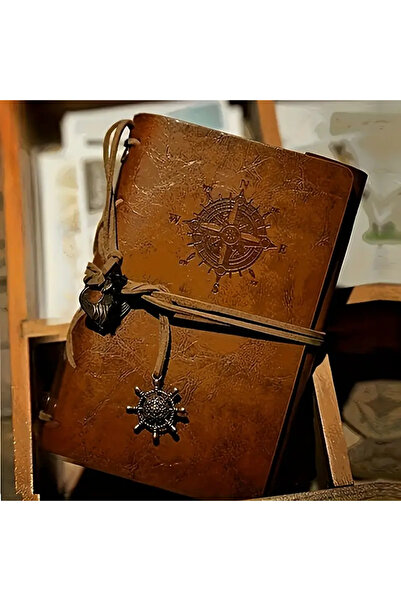 Choice مفكرة عتيقة بغلاف مقوى بني اللون - دفتر ملاحظات قراصنة من الجلد بتصميم...