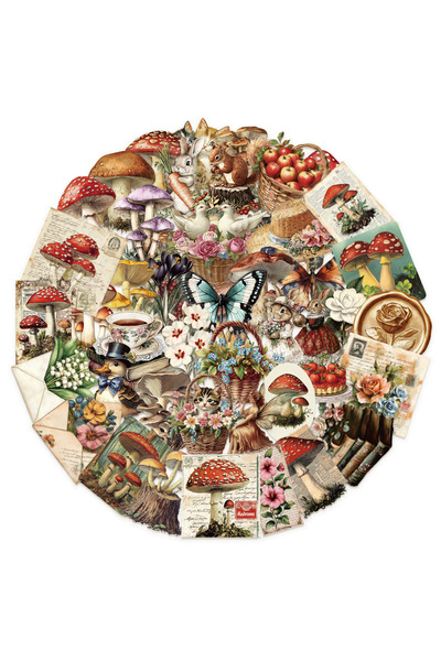 Choice ٥٠ قطعة من ملصقات جرافيتي الفطر الكلاسيكية، مصنوعة يدويًا، مناسبة للحس...