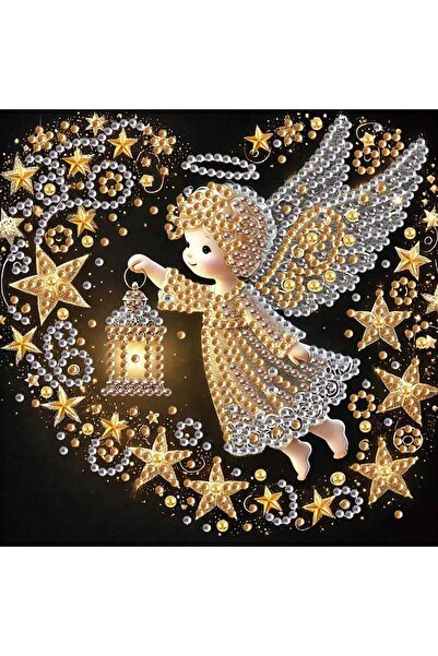 Choice طقم رسم ماسي على شكل ملاك خاص للمبتدئين البالغين، ماسات كريستالية ذات شكل خاص