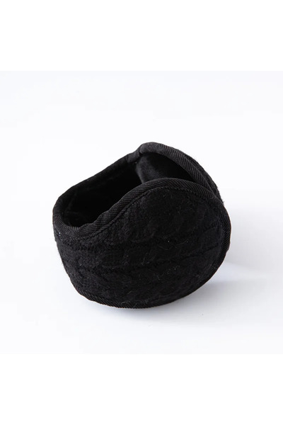 Choice قطعة واحدة من واقيات الأذن الشتوية السوداء السميكة والدافئة، قابلة للط...