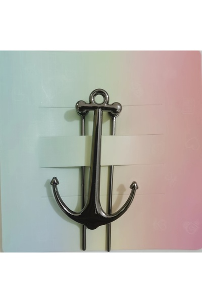 Choice قطعة واحدة من فاصل الكتب المعدني الأنيق على شكل مرساة باللون الأسود - ...