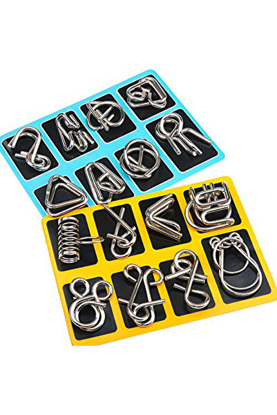 Choice Silver 16 Pcs Metal Wire Puzzle Toy Brain Teaser Game Mind Iq Test Ring Kids Gift Christmas Hallowe
