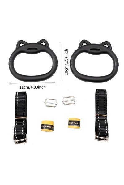 Choice black Adjustable Gym Rings Made of Durable PA Material, Ideal for Grip...
