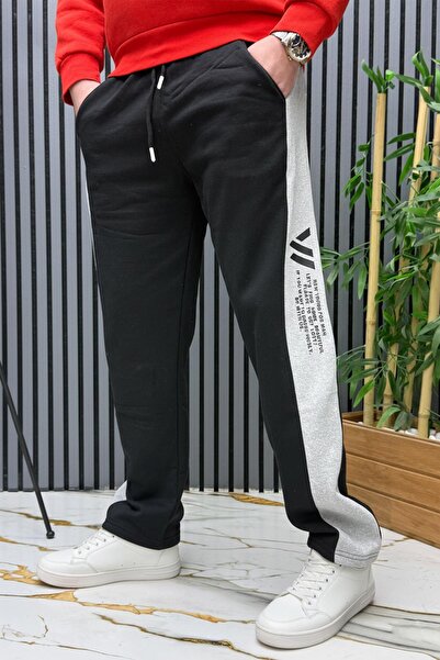 WAFRA Men's 2 Thread Ş Fleece-Lined B Printed g Paneled Baggy Sweatpants