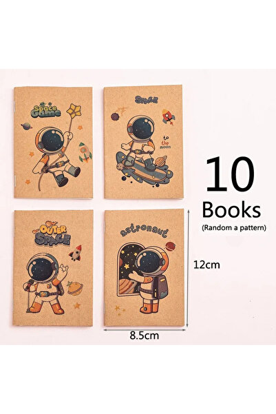 Choice ١٠ دفاتر صغيرة بتصميمات فضائية متنوعة، ١٠ قطع، بنمط عشوائي، دفاتر كراف...