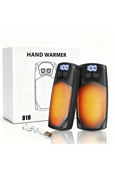 Choice مدفئات يدوية سوداء من 818، سعة 2000 مللي أمبير × 2، قابلة لإعادة الشحن...