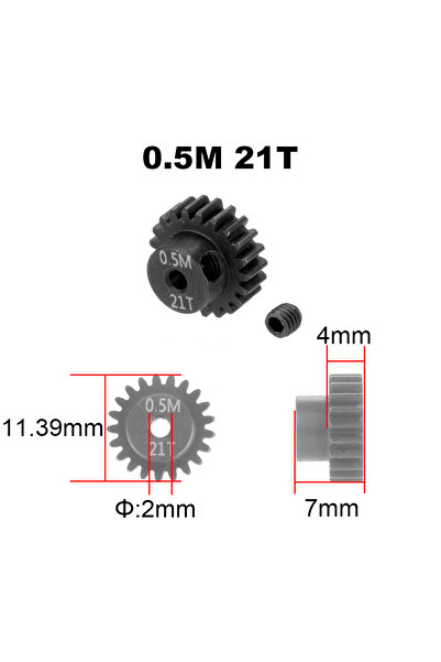 Choice تروس محرك PYFORE M0.5 مقاس 21 سنًا، فتحة 2 مم، من 13 إلى 27 سنًا، لسيا...