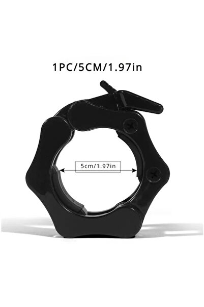 Choice أطواق تثبيت قضبان رفع الأثقال السوداء مقاس 25/50 مم، مزودة بمشابك سريع...