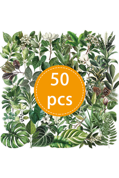 Choice 50 قطعة - TZ-255، ملصقات أوراق نباتية خضراء، يمكنك استخدامها لتزيين دف...
