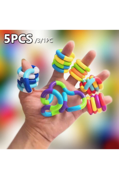 Choice ٥ قطع عشوائية من حلقات ملتوية سحرية، حبل خدعة، ألعاب تعليمية لتخفيف ال...