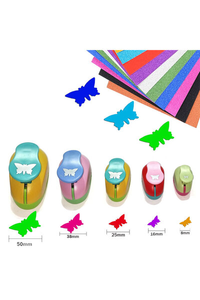 Choice 8820-50 مم، 8/16/25/38/50 مم، مثقب على شكل فراشة بألوان عشوائية، مثقب نقش يدوي، سكرابوكينغ