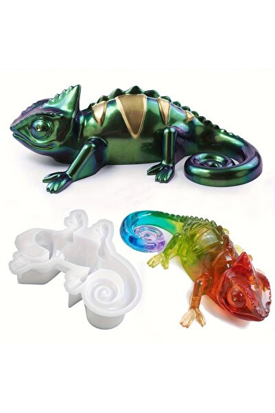 Choice قالب واحد على شكل حرباء، قالب ثلاثي الأبعاد على شكل حرباء، قالب صب راتنج إيبوكسي واقعي ومرن.