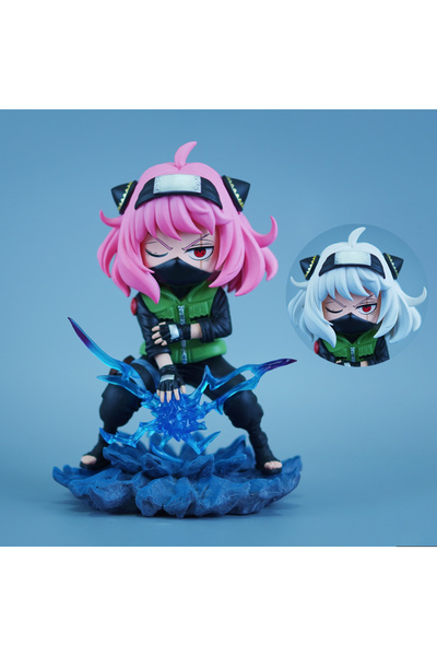BANDAI مجسم أنمي ناروتو بطول 19 سم/7.48 بوصة، شخصية أنيا فورجر كوسبلاي هاتاكي كاكاشي، مجسمات أكشن، تمثال من مادة PVC، مجموعة.