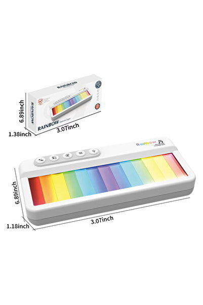 Choice1 بيانو أبيض مع علبة، ألعاب بيانو بألوان قوس قزح وامضة، 5 آلات موسيقية،...