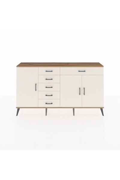 Dienni Arges Konsol 3 Raflı 6 Çekmeceli 3 Kapaklı 176x30x99 Çam-Aytaşı