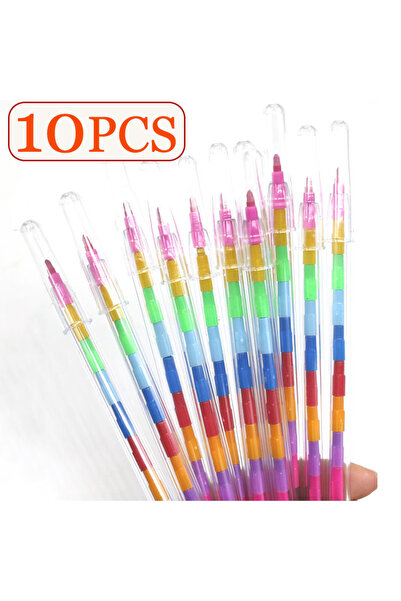 Choice مجموعة أقلام تلوين مكونة من 10 أقلام قابلة للتكديس، 11 لونًا من أقلام ...