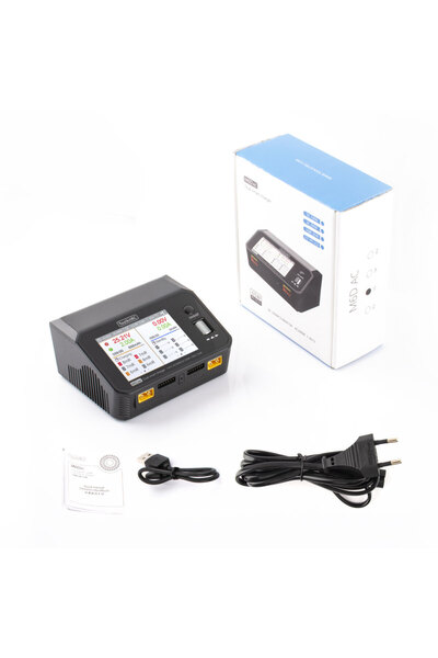 Choice شاحن ومفرغ بطاريات ليثيوم بوليمر ذكي ثنائي القناة ToolkitRC M6DAC، مزو...