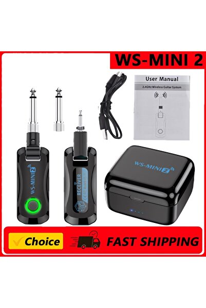 Choice نظام جيتار لاسلكي WSMINI-2 بتردد 2.4 جيجا هرتز، قابل لإعادة الشحن، محم...
