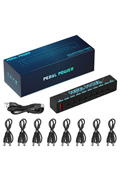 Choice مزود طاقة لدواسة جيتار أسود 9 فولت، 8 مخارج معزولة | مدخل من النوع C/U...