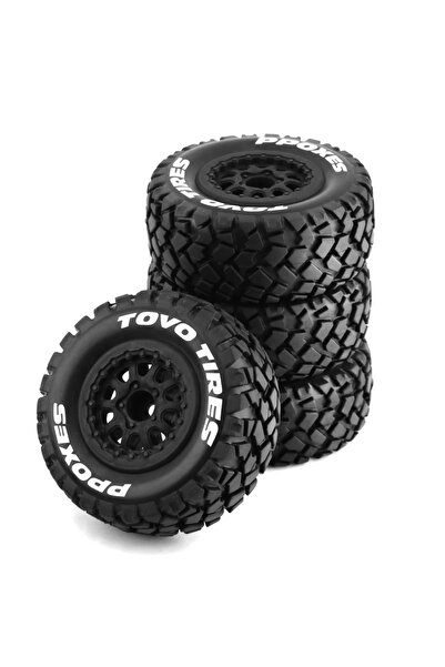 Choice إطارات عجلات سوداء، 4 قطع، مقاس 108 مم، لشاحنات السباق القصيرة بمقياس ...