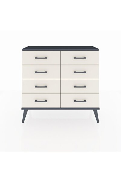 Dienni Arges Şifonyer 8 Çekmeceli 88x30x80 Çam-Antrasit/Aytaşı