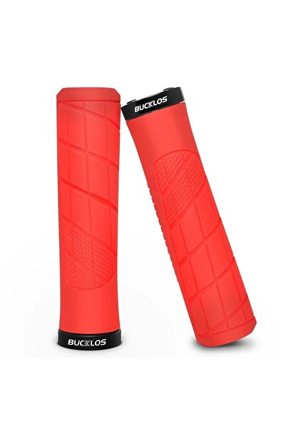 BUCKLOS Red MTB Cuffs Soft Bicycle Handlebar Grips Integrated Mountain Bike G...